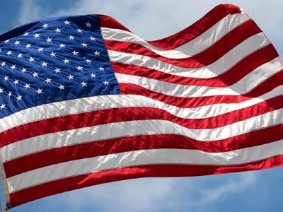 American flag waving