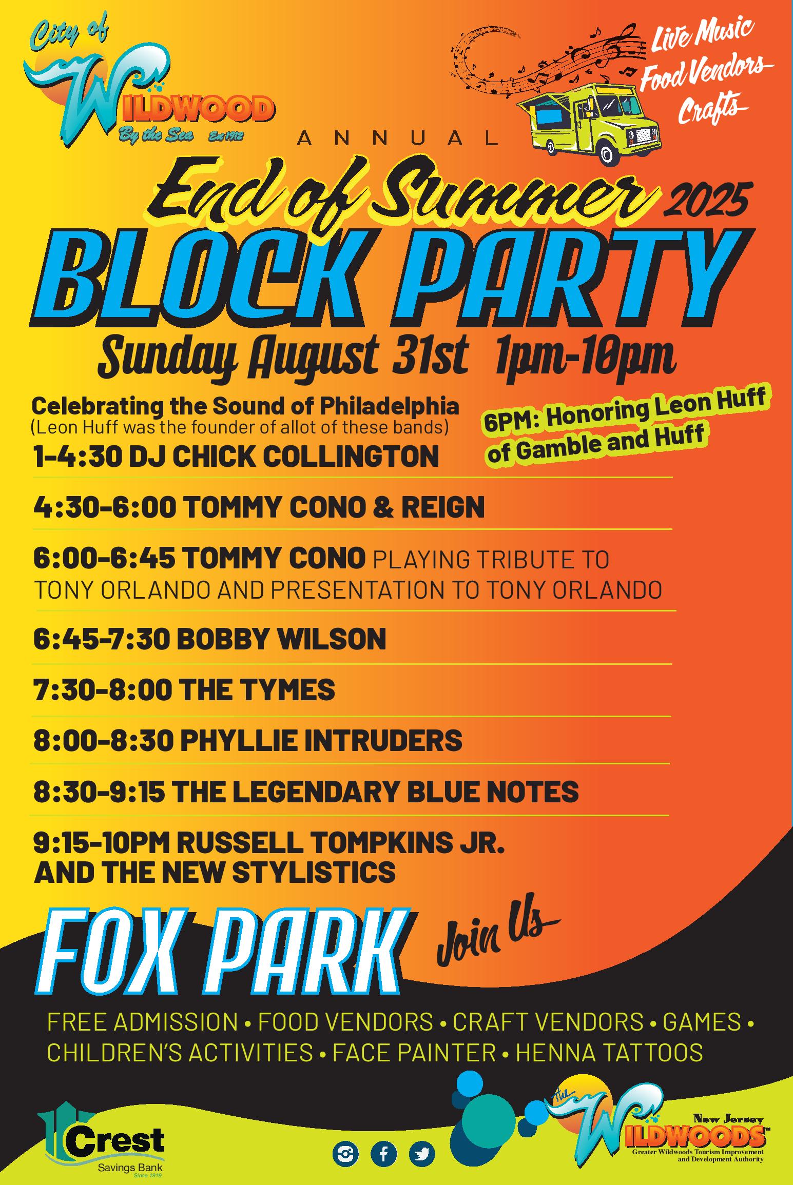 WW Block Party Line Up Ad page