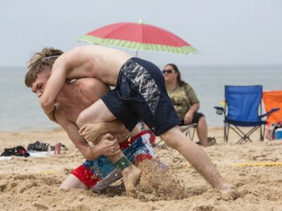 Beach wrestling