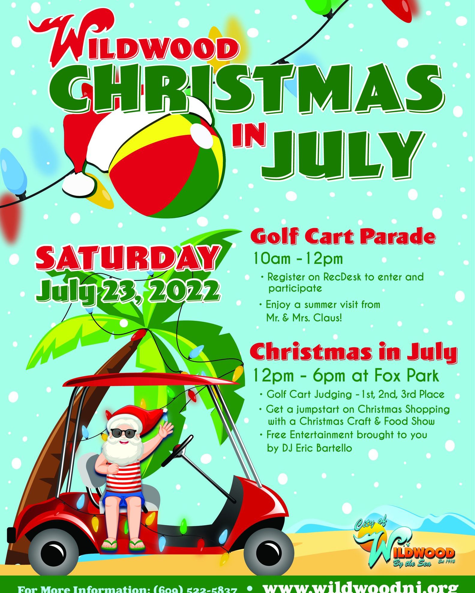 Wildwood Christmas in July Golf Cart Parade 2022