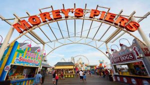 Moreys Piers Entrance at the Wildwood boardwalk in the Wildwoods NJ