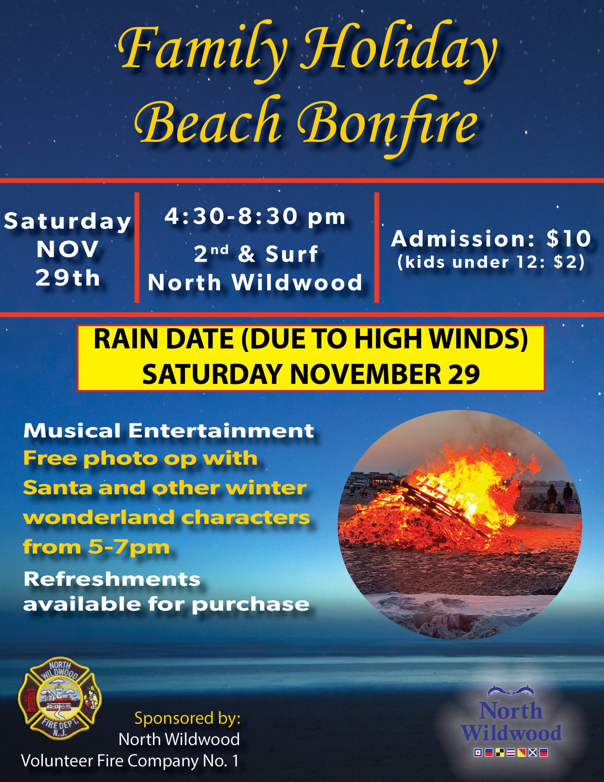 Holiday bonfire rescheduled