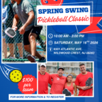 Green and Yellow Modern Pickleball Tournament Flyer