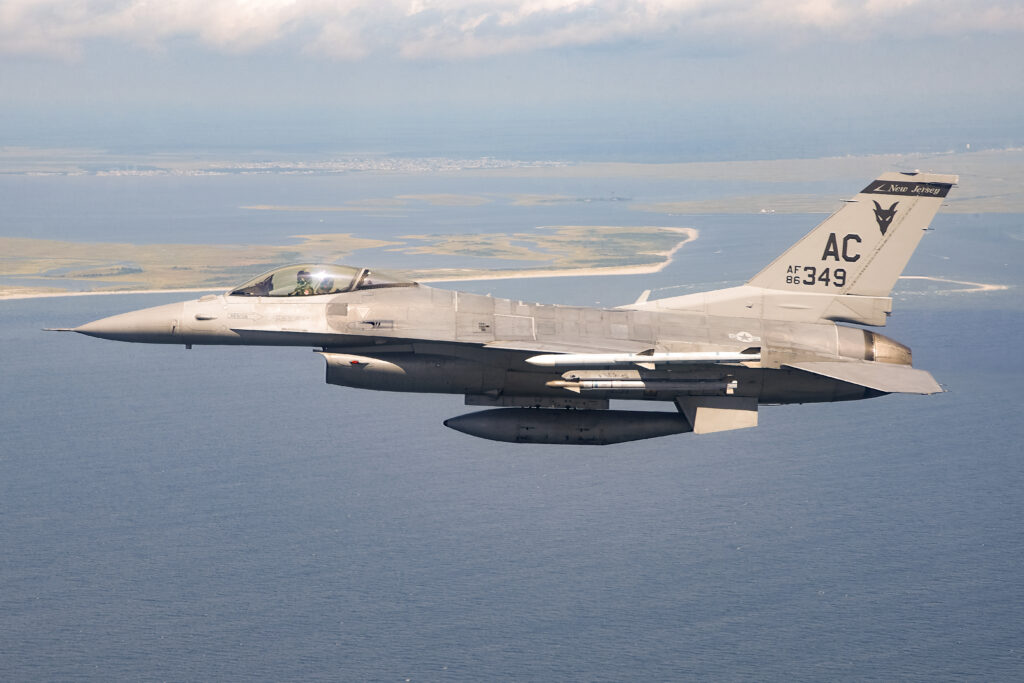 NJ Air National Guard fighter and refueling units perform flyovers for the Atlantic City Airshow